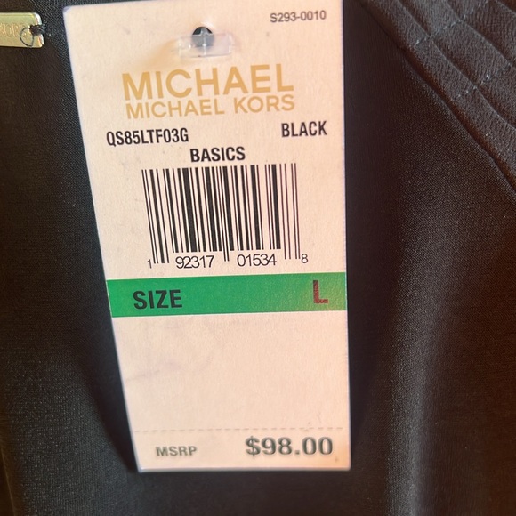 NWT MICHAEL KORS / Black blouse with sheer pleated sleeves / Large - Picture 7 of 7